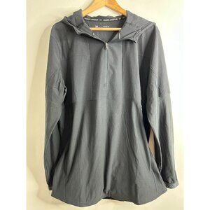 Under Armour Jacket Mens XL Black Hooded Half Zip Pullover Athletic Anorak Gym